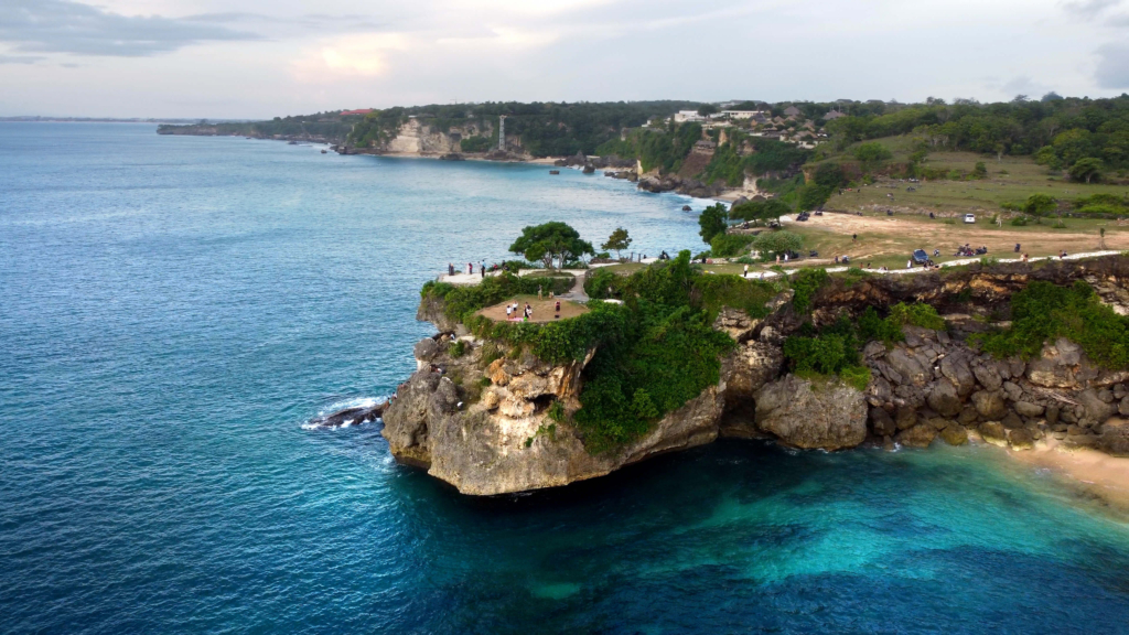 Balangan beach drone view 1. Lookout point.