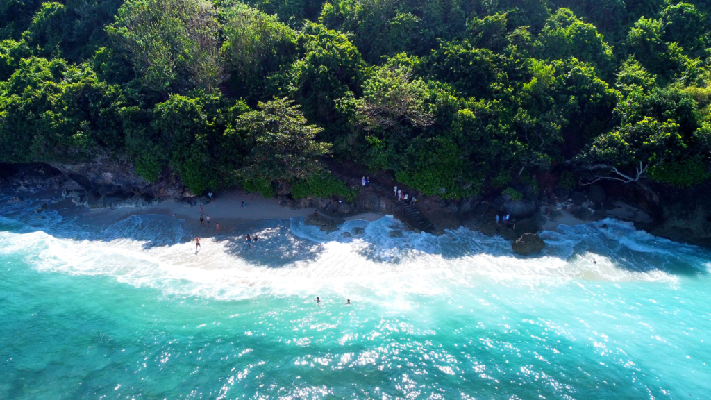 Green Bowl beach drone view 1. Beach view.